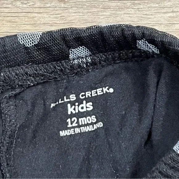 Falls Creek Kids Baby Girl Black with White Polka Dots Skort Size 12M - Picture 4 of 4